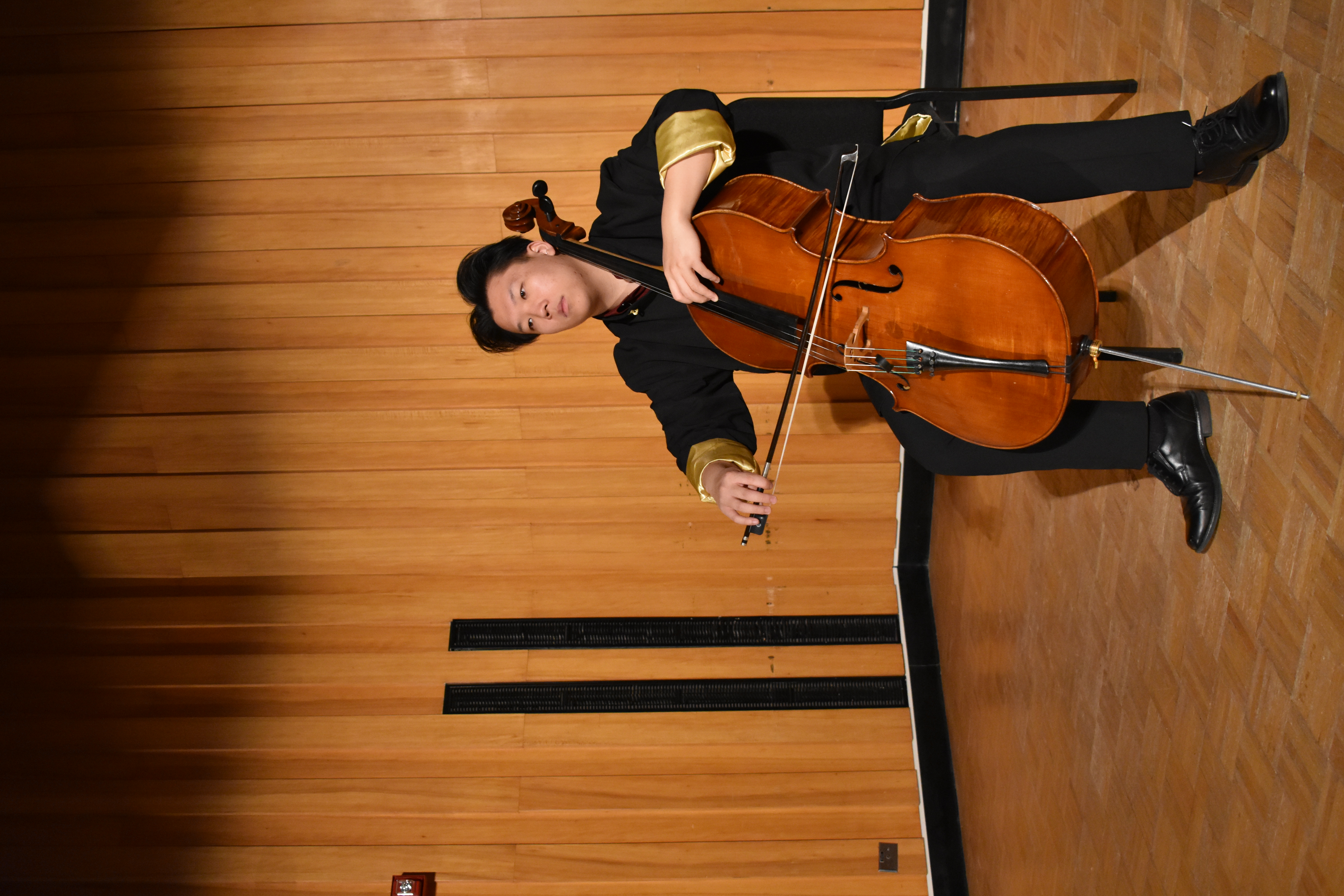 Seated Cello Portrait Playing